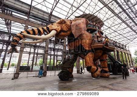 Nantes, France - September 16, 2018: Machines Of The Isle Of Nantes Is A Artistic, Touristic And Cul