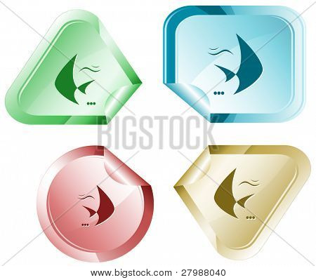 Fish. Vector sticker.