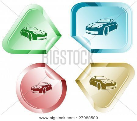 Auto. Vector sticker.