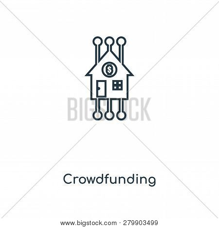 Crowdfunding Icon In Trendy Design Style. Crowdfunding Icon Isolated On White Background. Crowdfundi