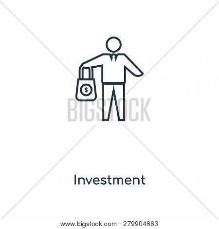 Investment Icon In Trendy Design Style. Investment Icon Isolated On White Background. Investment Vec