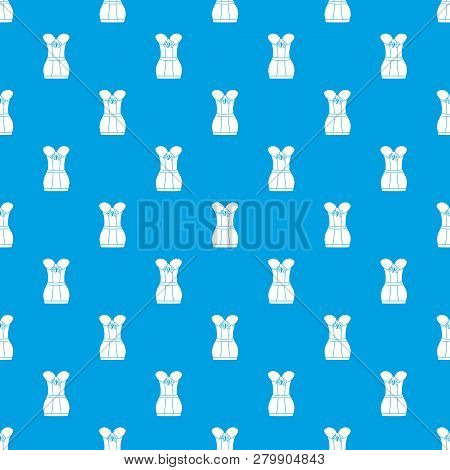 Retro Corset Pattern Seamless Blue Repeat For Any Use
