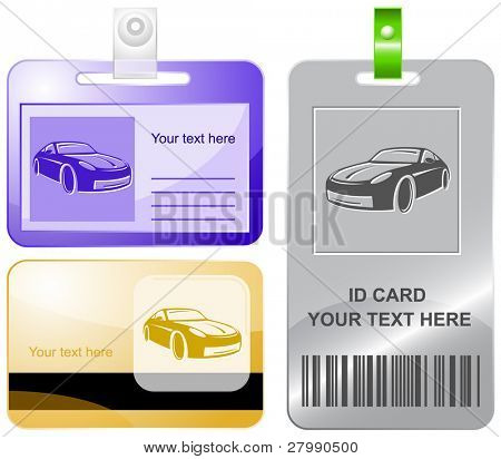Auto. Vektor-Id-Karten.