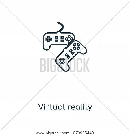 Virtual Reality Icon In Trendy Design Style. Virtual Reality Icon Isolated On White Background. Virt