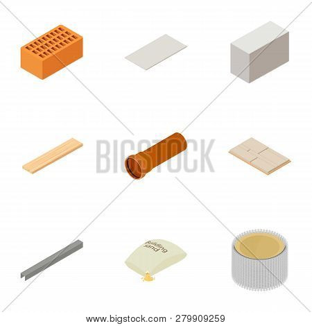 Fireclay Icons Set. Isometric Set Of 9 Fireclay Icons For Web Isolated On White Background