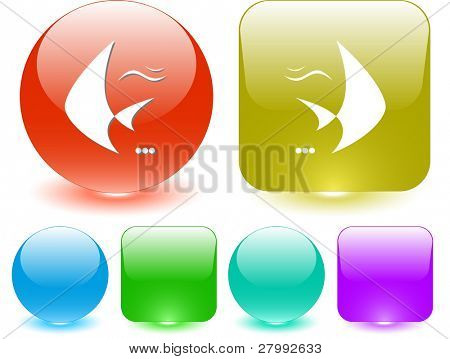 Fish. Vector interface element.