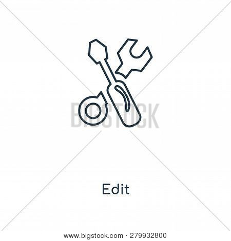 Edit Icon In Trendy Design Style. Edit Icon Isolated On White Background. Edit Vector Icon Simple An