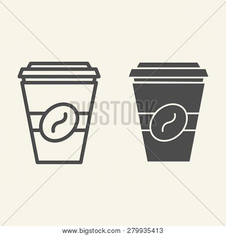 Coffee To Go Line And Glyph Icon. Disposable Cup Vector Illustration Isolated On White. Coffe Takeaw