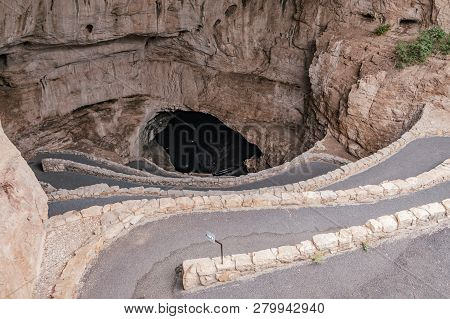 The Natural Entrance, A Walkway Path To The Caves Of Carlsbad Caverns In Southern New Mexico
