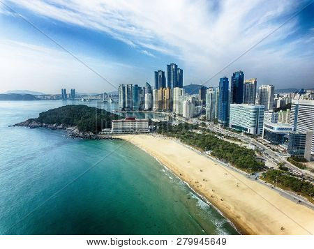 Cloudy Winter Haeundae Beach, Busan, South Korea