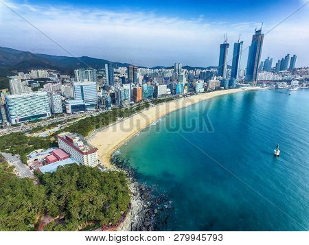 Cloudy Winter Haeundae Beach, Busan, South Korea