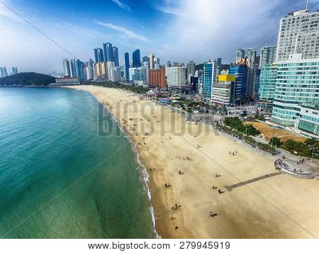Cloudy Winter Haeundae Beach, Busan, South Korea
