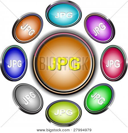 Pulsanti internet jpg. Vector. 8 diverse proiezioni.