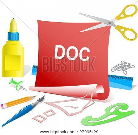 Modello di carta doc. Vector.