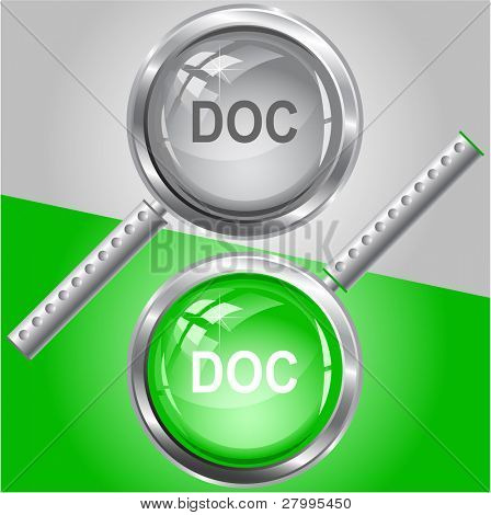 Vector doc. lente d'ingrandimento.