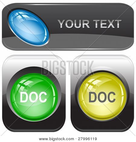 Botones de internet doc. Vector.