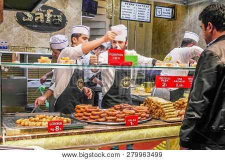 Istanbul, Turkey - November, 2015: At The Grand Bazaar Food Store