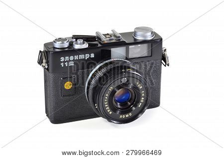 Donetsk, Ukraine - June 6, 2014: Retro Camera Electra-112 - Soviet Small-format Automatic Rangefinde