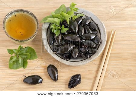 Predaceous Diving Beetle Or True Water Beetle. Insects Food For Eating And Cooking Fried Or Baked On