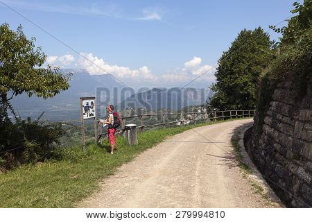 Montagna, Italy On September 13. View Along The Val Di Fiemme Line On September 13, 2018 In Montagna