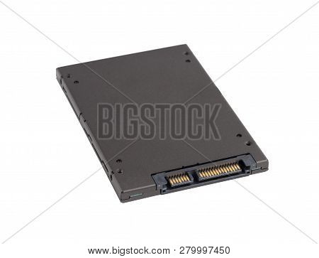 Ssd Drive Isolated On White Background. Internal Ssd Drive Close-up