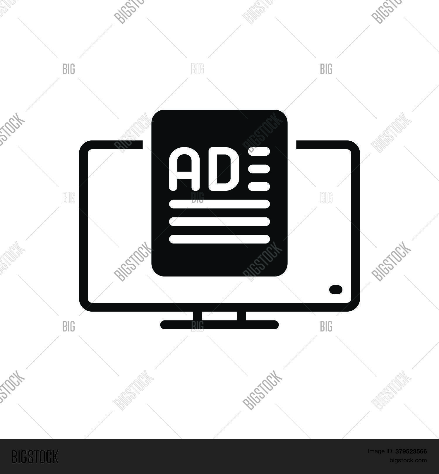 Black Solid Icon Ad- Vector & Photo (Free Trial) | Bigstock