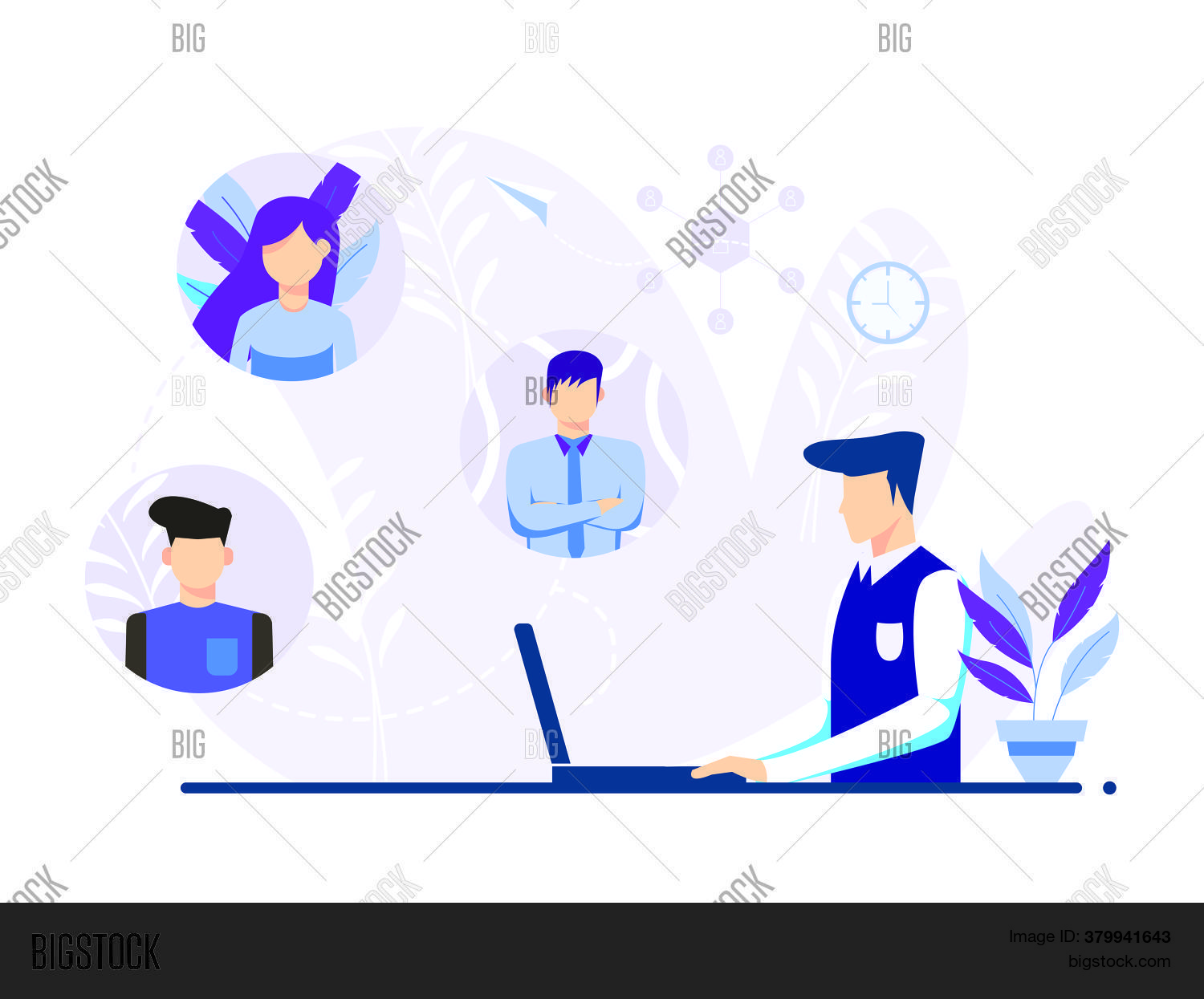 Workers Use Computers Vector & Photo (Free Trial) | Bigstock