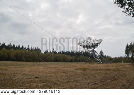 Radio Telescope Near The Village Of Westerbork, The Netherlands.