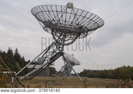 Radio Telescopes Near The Village Of Westerbork, The Netherlands.