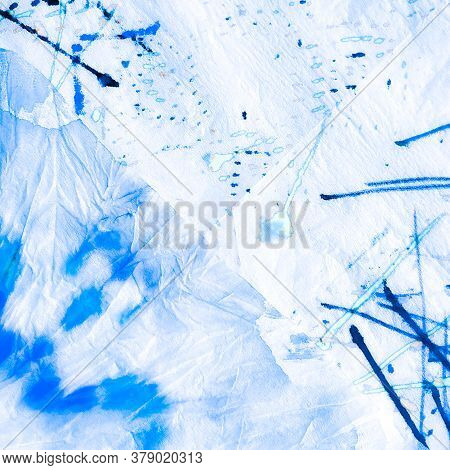 White Batik Textile. Weather Sky Art. Damask Weather Sea Patchwork. Nautical Sky Batik Motif. Ice Ba
