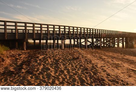 Wooden Powder Point Bridge Over Duxbury Bay.