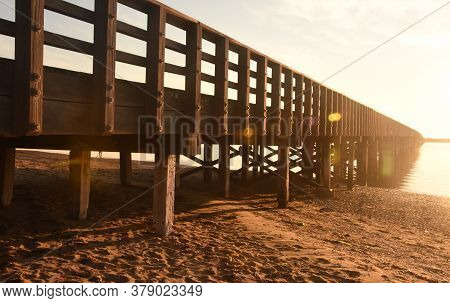 Beautiful Powder Point Bridge During The Golden Hour In Duxbury.