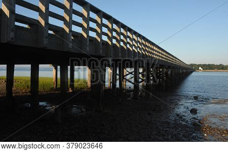 Early Morning Hours At Powder Point Bridge In Duxbury.