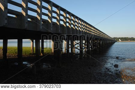 View Of Powder Point Bridge Over Duxbury Bay.