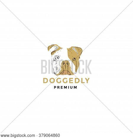British Bulldog And English Bulldog Head Logo Design Template