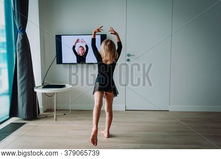 Ballet Or Gymastics Lesson Online. Remote Learning For Kids.