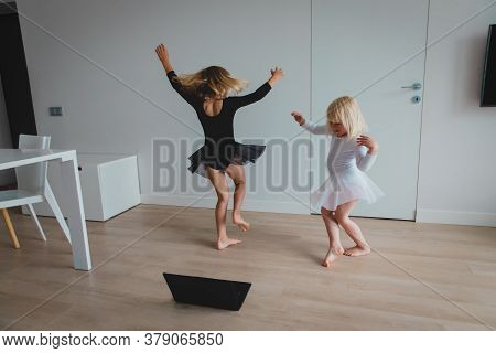 Ballet Or Gymastics Lesson Online. Remote Learning For Kids.