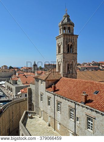 Dubrovnik Wall Church  Bell  Tower And Little Port.