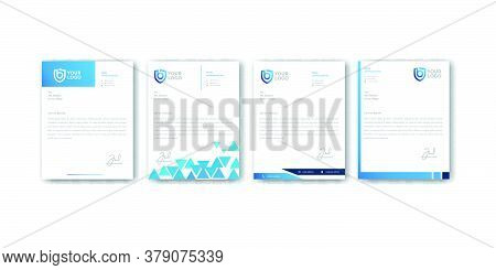 Modern Blue Letterhead Design Templates Vector Graphic