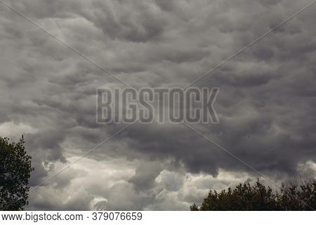 Dark Clouds On Sky Before Rainy And Storm - Image