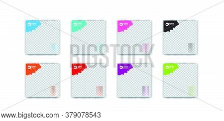 Colorful Social Media Post Design Templates Vector