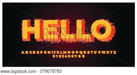 Orange With Brush 3d Font Styles Design Templates