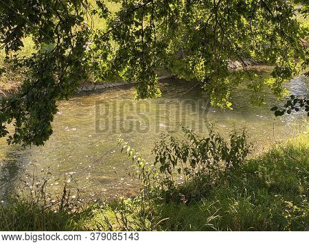The Glatt River With An Embankment And Along The Highway Through The City Of Zürich (zuerich Or Zuri