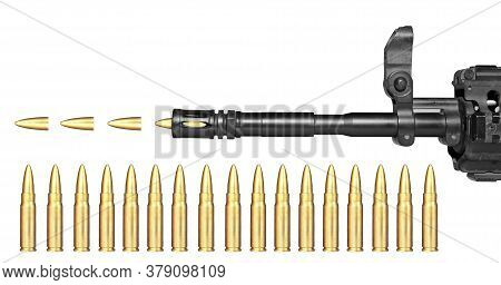 A Modern Assault Rifle With A Scope Used By The Military.