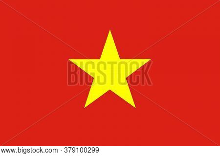 National Flag Of The Vietnam. The Main Symbol Of An Independent Country. An Attribute Of The Large S