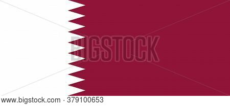 National Flag Of The Qatar. The Main Symbol Of An Independent Country. An Attribute Of The Large Siz