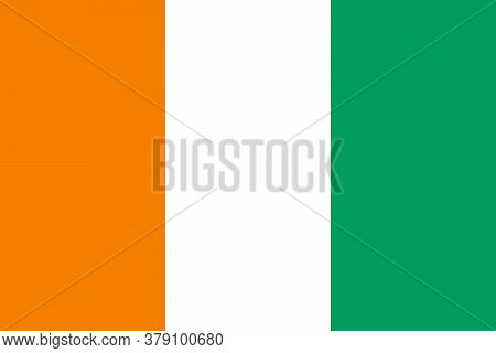 National Flag Of The Ivory Coast. The Main Symbol Of An Independent Country. An Attribute Of The Lar