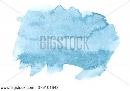 Sea Blue Watercolor Isolated Spots. Watercolor Background For Design.