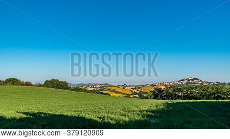 Sunrise In The Fields Of Marche From The Village Of Numana