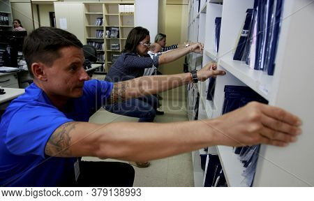 Salvador, Bahia / Brazil - December 17, 2014: Employees Of The Regional Labor Court In The City Of S